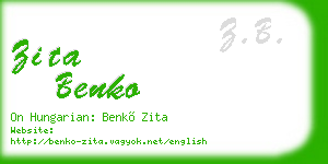 zita benko business card